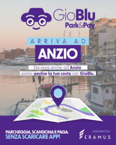 Il Comune di Anzio ha scelto di adottare GioBlu, la piattaforma digitale sviluppata da Eramus per la gestione della sosta a pagamento.