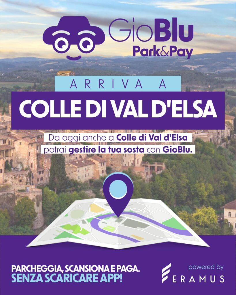 Il Comune di Colle di Val d’Elsa, in provincia di Siena, ha scelto GioBlu, la soluzione sviluppata da Eramus per la gestione digitale della sosta a pagamento.